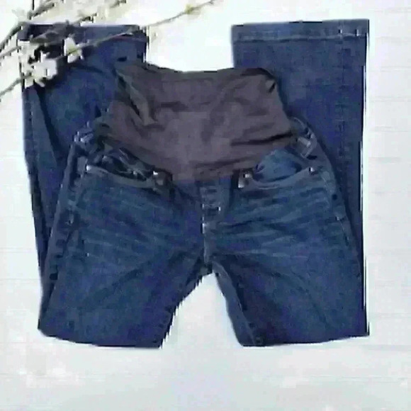 Gap Maternity Long & Lean Dark Wash Jeans 4 Short - Picture 4 of 4